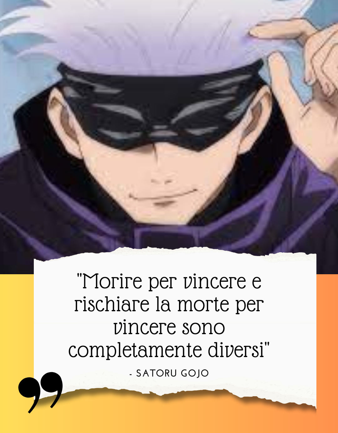 Morire per vincere e rischiare la morte per vincere sono completamente diversi Citazioni Satoru Gojo